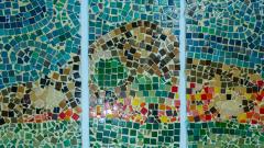 Colourful wall display of a mosaic